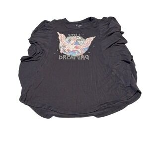 Girls Graphic T Shirt Pegasus Winged Horse Still Dreaming  Dark Gray